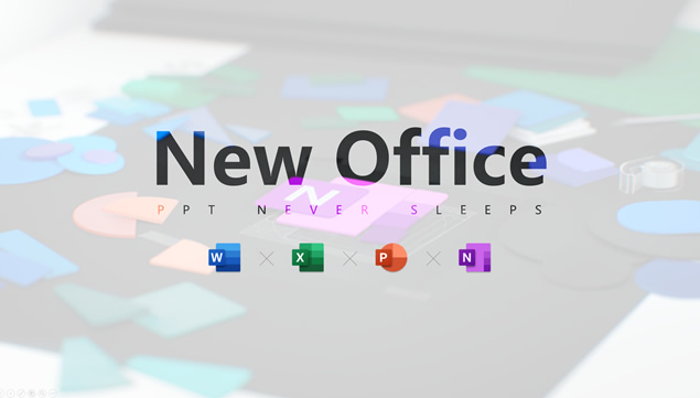 Office全新图标&磁贴色块排版PPT模板（木先生手绘）